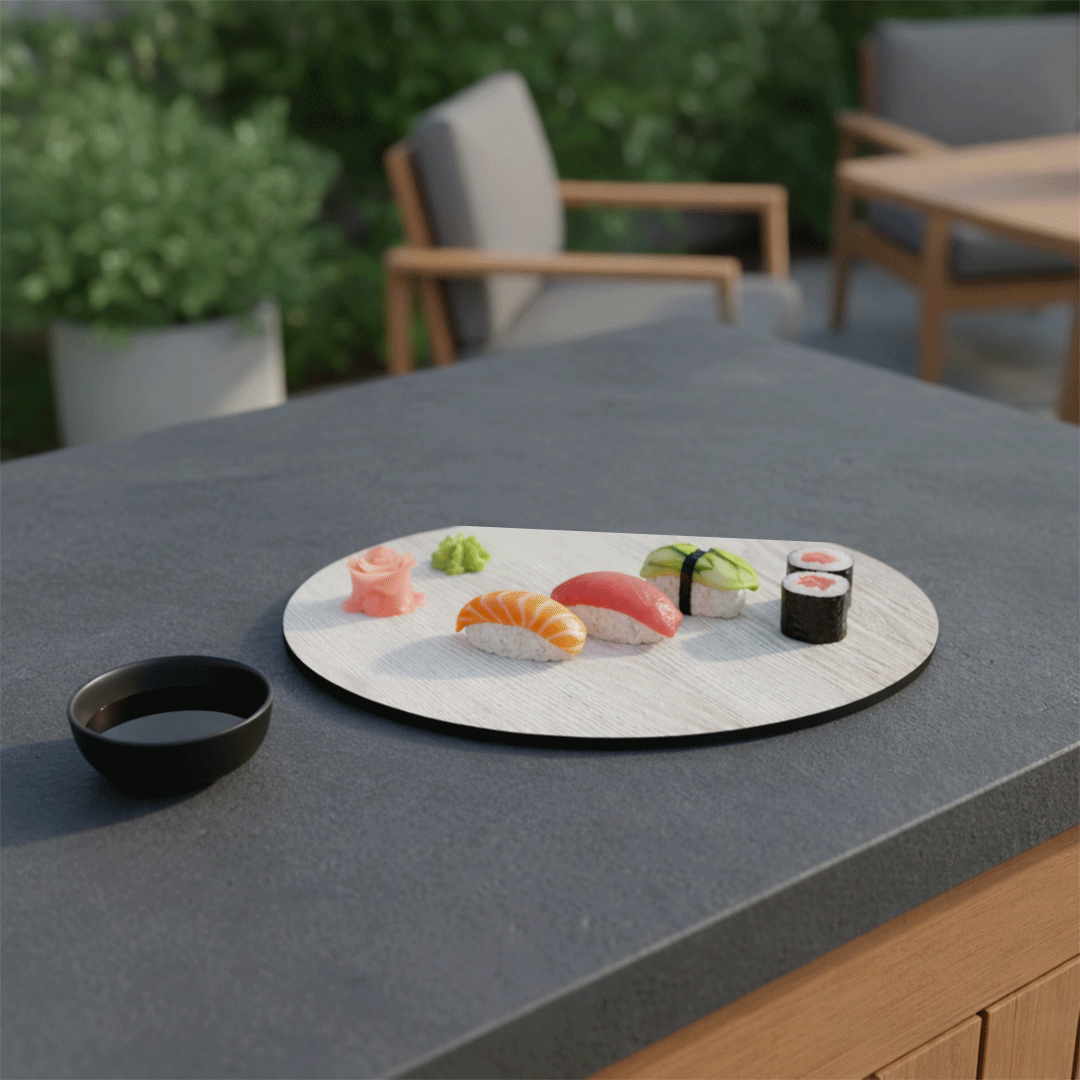 Lamikraft Sushi Platter Board | Semi-Circle | Wooden Finish