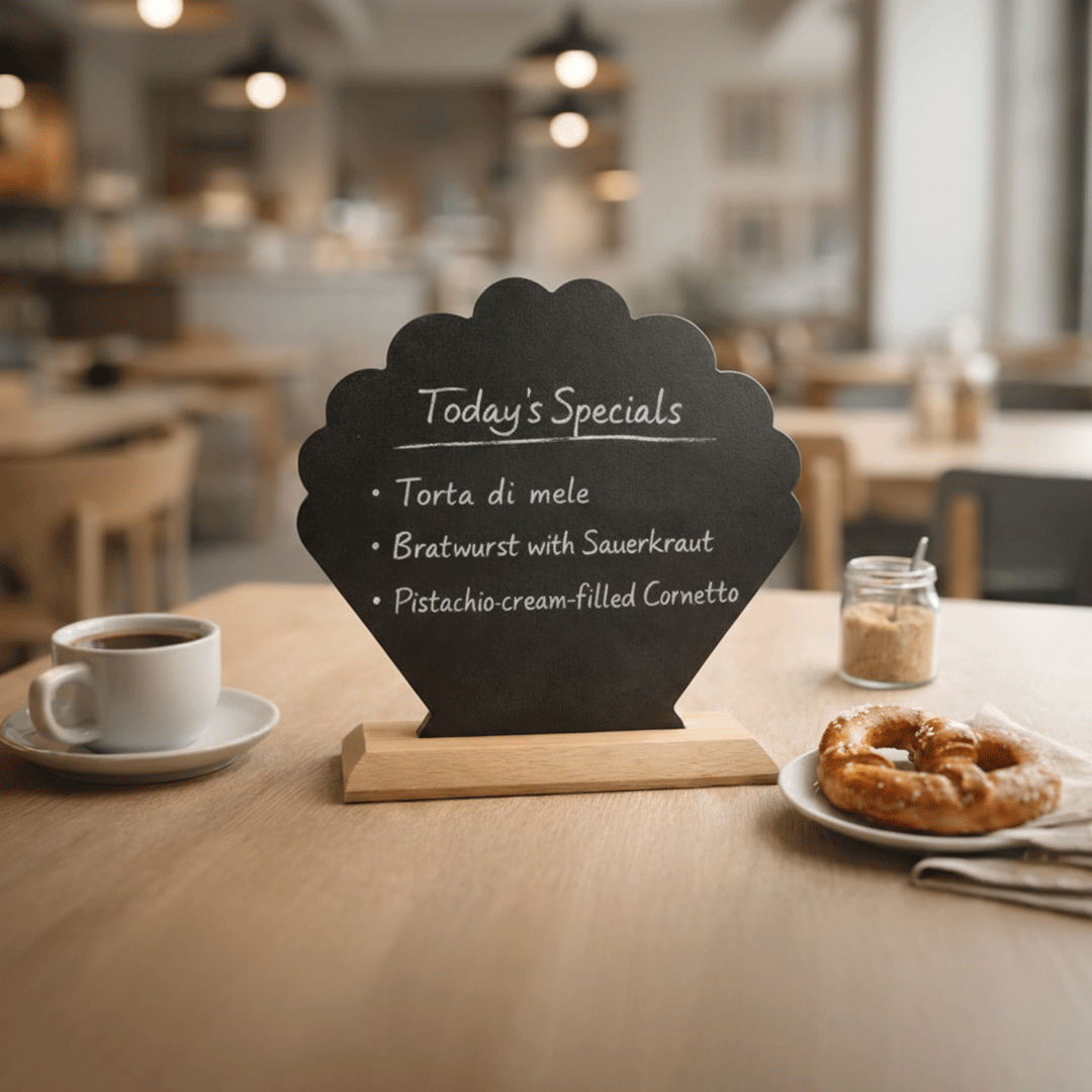 Tabletop Chalkboard Menu Stand - Scalloped Fan 5