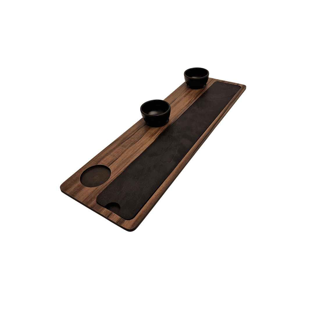 Long Rectangular Linear Groove Dip & Snack Platter 1