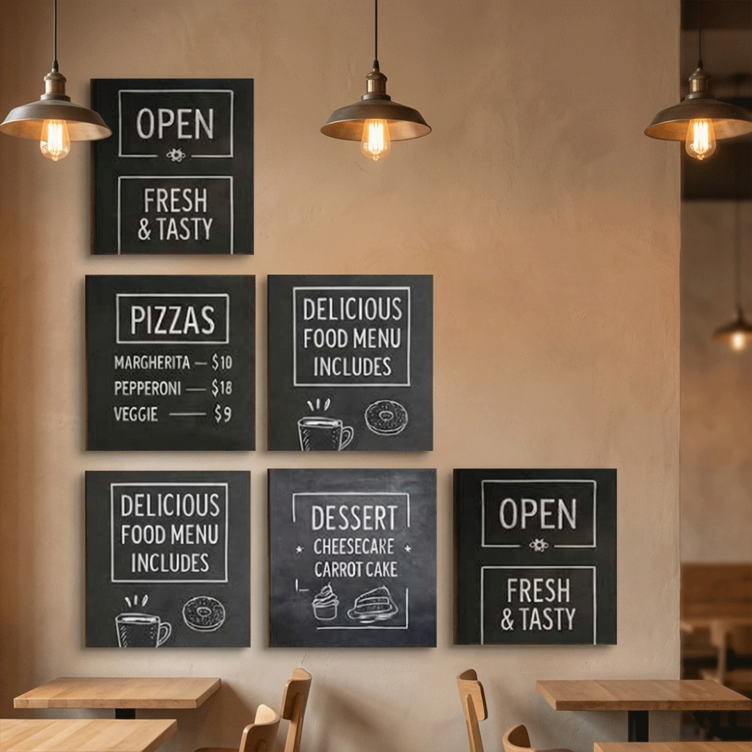Wall-Mounted Frameless Modular Chalkboards 1